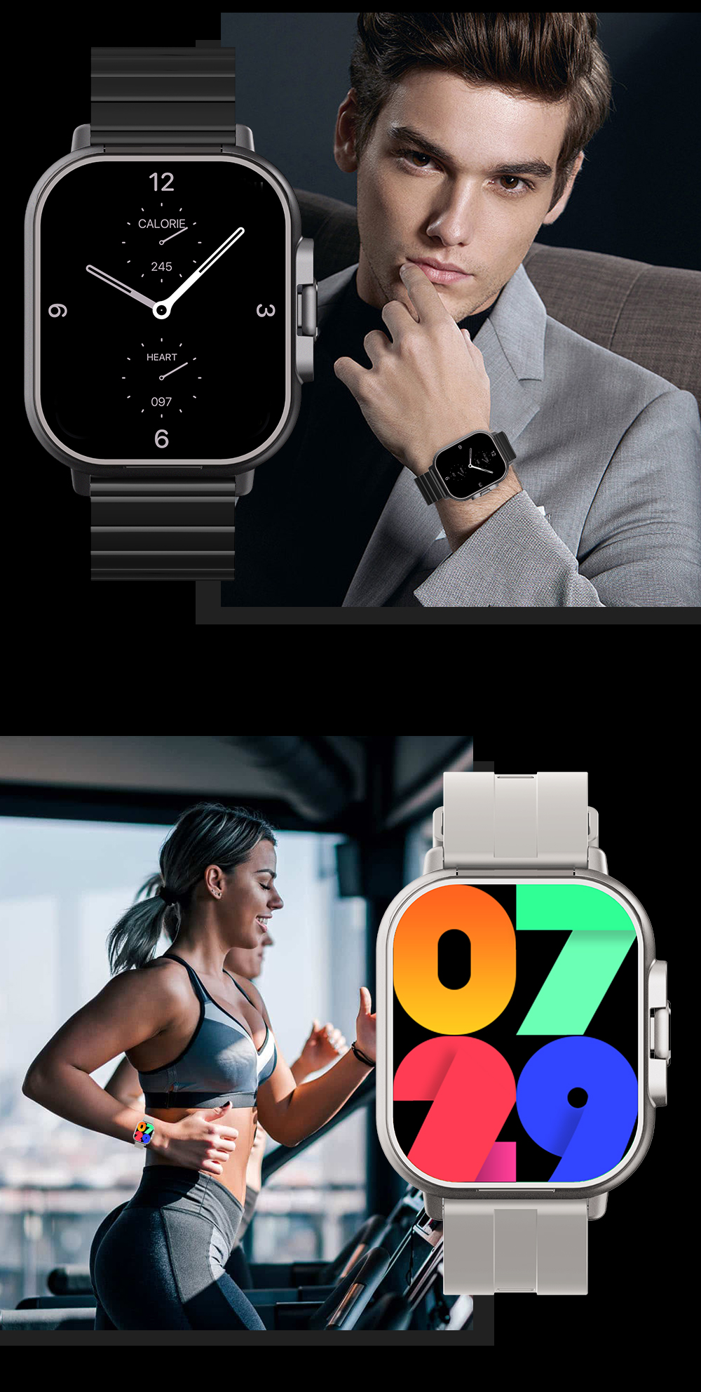 506 Smart Watch T01 business sports dual style display male business style female sports style diversified usage scenarios comfortable wearing multiple occasions
