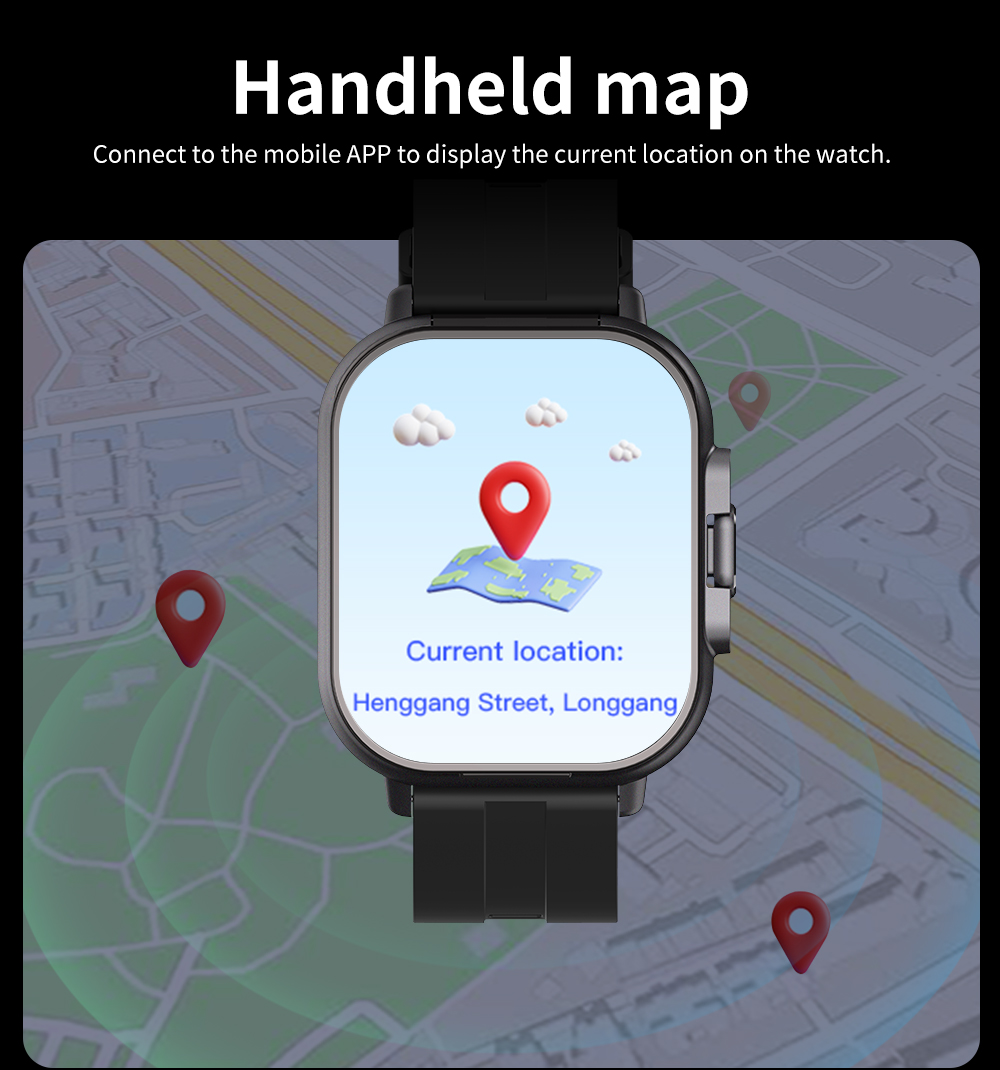 506 Smart Watch T01 handheld map connect phone app display current location precise positioning service street level location accuracy navigation assistance