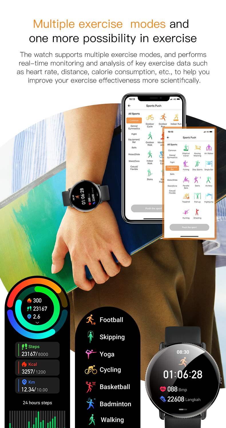 407 Smart Watch P58 well informed visible wrist lift featuring connection support for incoming call reminder message push by Facebook Twitter SMS with timely shock reminder function important messages visible by wrist lift