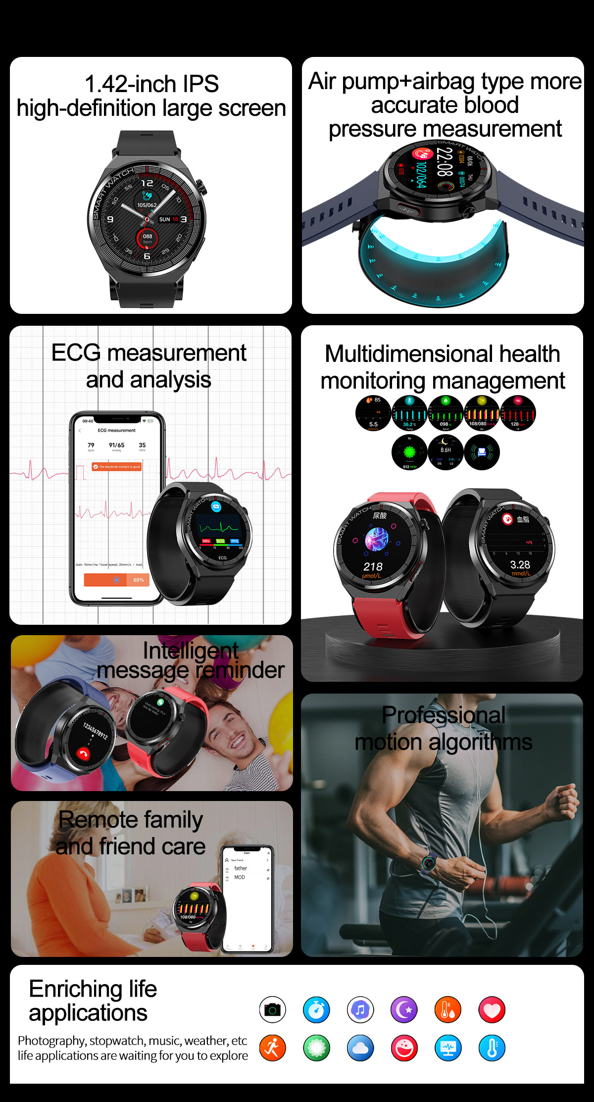 702 Smart Watch H42 comprehensive wellness tracking smart watch featuring voice broadcast low power long endurance multidimensional health management reminders professional sports algorithm remote care family friends