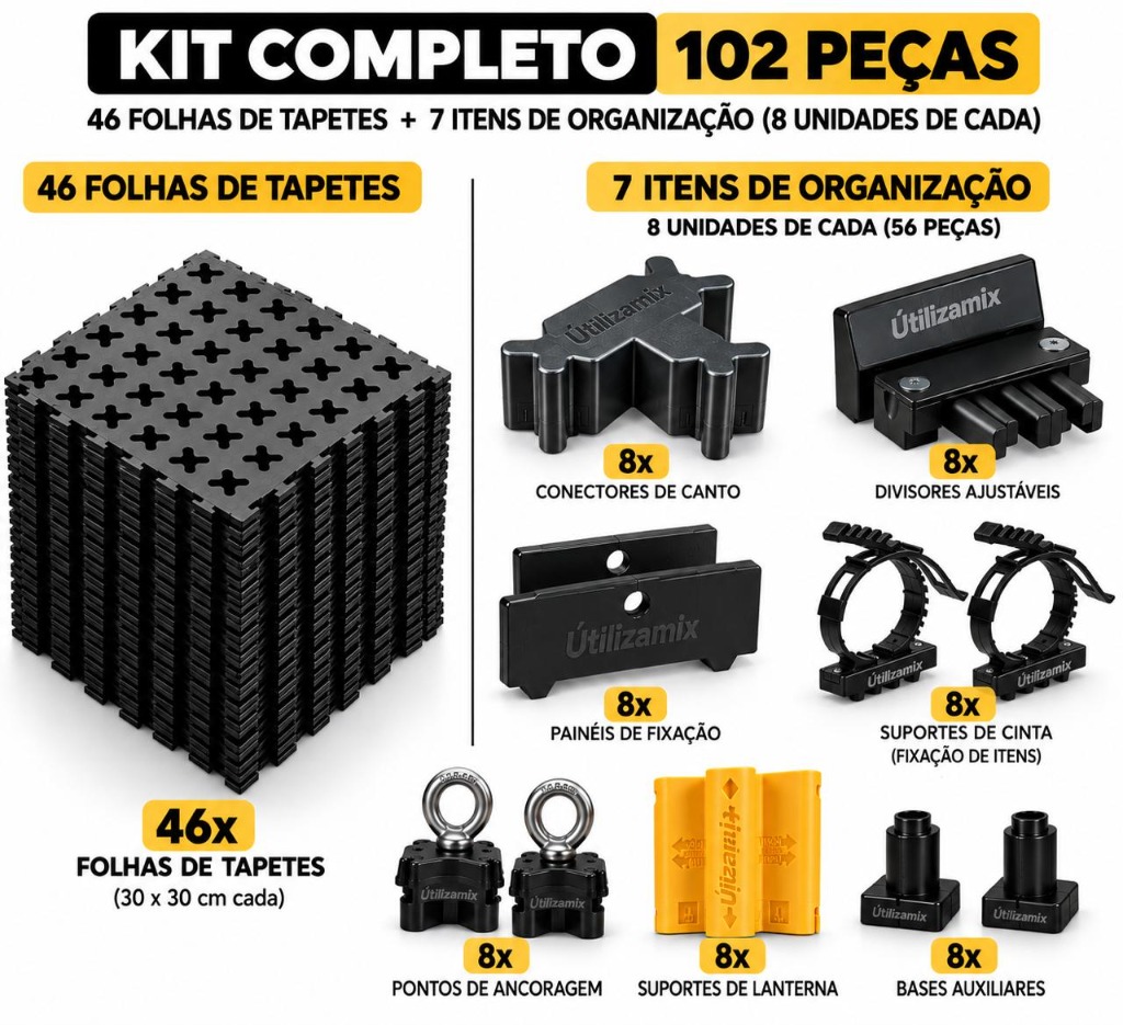 Kit Completo 102 Peças Tapete Deslizante Útilizamix